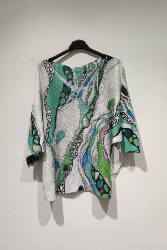 Jumpers Women Multicolor POMELO PARIS YESS PRINT PE25 GREEN BRILLANT  Efashion Paris
