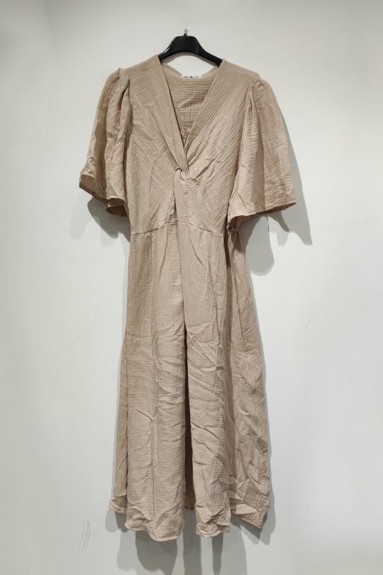 Maxi dresses Women Beige POMELO PARIS GAS DE COTON ROBE LONGUE COL V - PE25 Efashion Paris