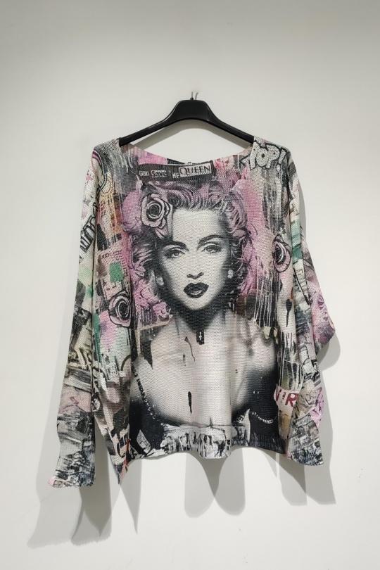 Jumpers Women Multicolor POMELO PARIS PESS PRINT PE25 MARILYNE BRILLANT-1 Efashion Paris