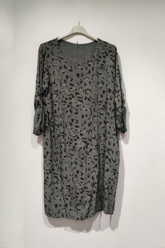 Short dresses Women Khaki POMELO PARIS ROBE LÉOPARD - PE25 Efashion Paris
