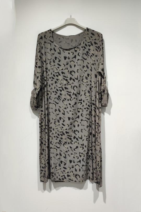 Vestidos cortos Mujer Taupe POMELO PARIS ROBE LÉOPARD - PE25 Efashion Paris