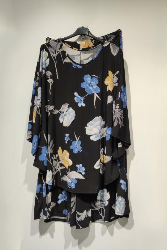 Completi Donna Blue POMELO PARIS FRIDA GT ENSEMBLE FLEURS - AH26 Efashion Paris