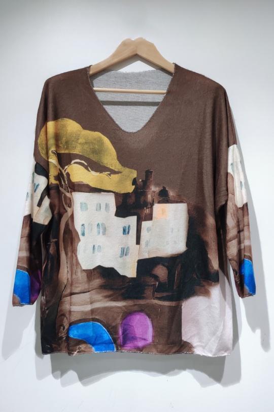 Tunics Women Multicolor POMELO PARIS NESS BROWN ART Efashion Paris
