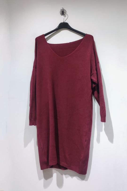 Midi dresses Women Burgundy POMELO PARIS MILA ROBE PULL AH26 - PACK 3 PCS Efashion Paris