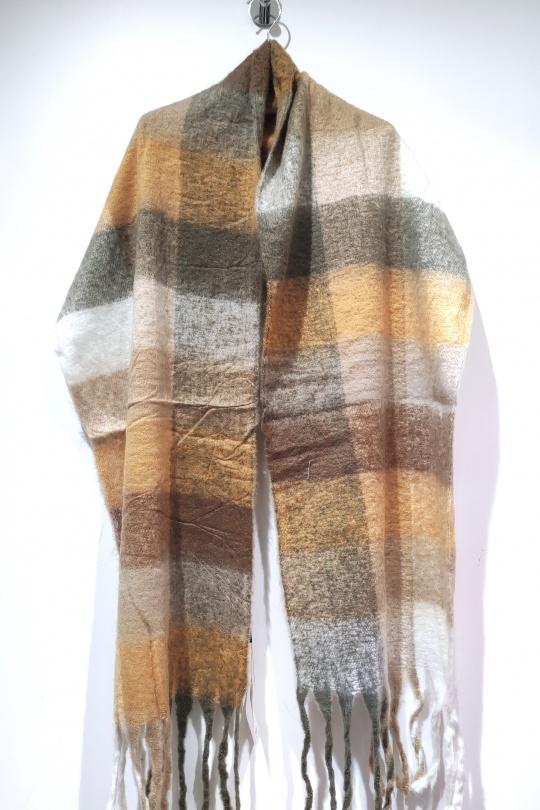 Scarves Accessories Chocolate POMELO PARIS CHAP CARREAUX AH26 Efashion Paris