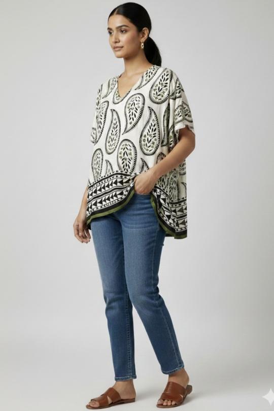 Top Donna Oliver POMELO PARIS BLOUSE BOHÈME IMPRIMÉE CACHEMIRE PAB519V Efashion Paris