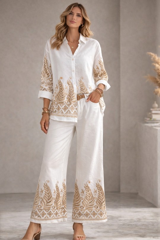 Ensembles Femme Blanc POMELO PARIS Pomelo 011 037 ensemble Efashion Paris