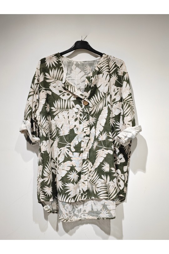 Blouses Femme Kaki POMELO PARIS LISA Blouse feuille Efashion Paris