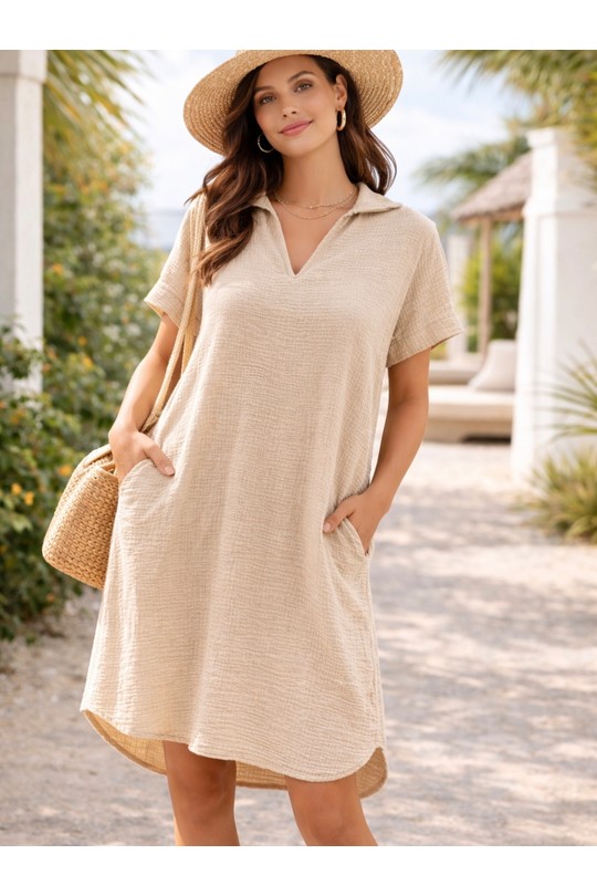 Robes mi-longues Femme Moutarde POMELO PARIS LA ROBE EDEN Efashion Paris