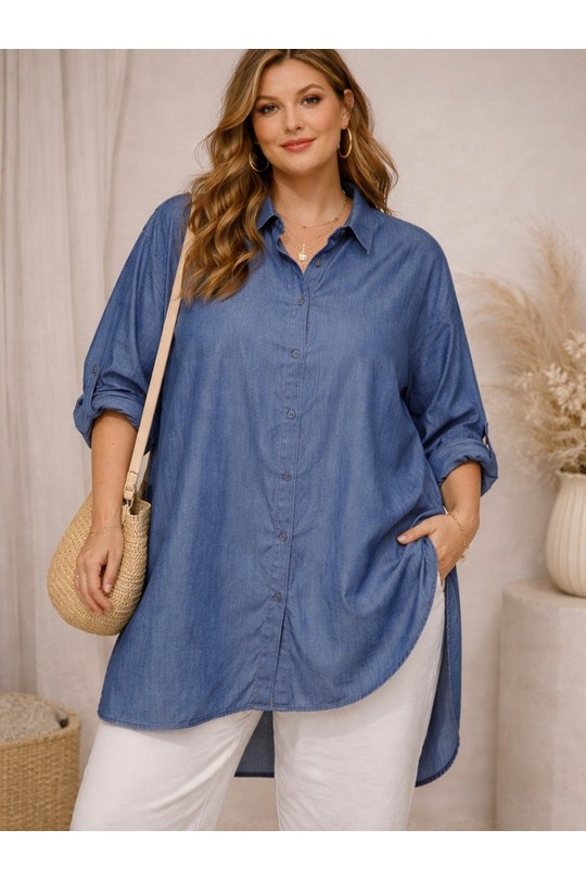 Chemises & blouses Femme Bleu POMELO PARIS chemise effet jeans Efashion Paris