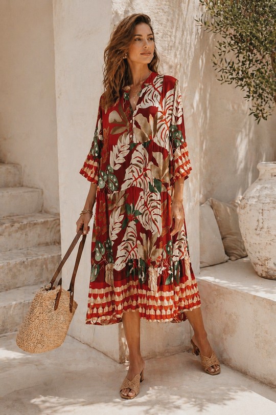 Robes mi-longues Femme Noir POMELO PARIS robe chemisier palmier Efashion Paris