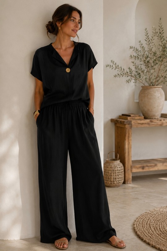 Ensembles Femme Noir POMELO PARIS ENSB535B536 Efashion Paris