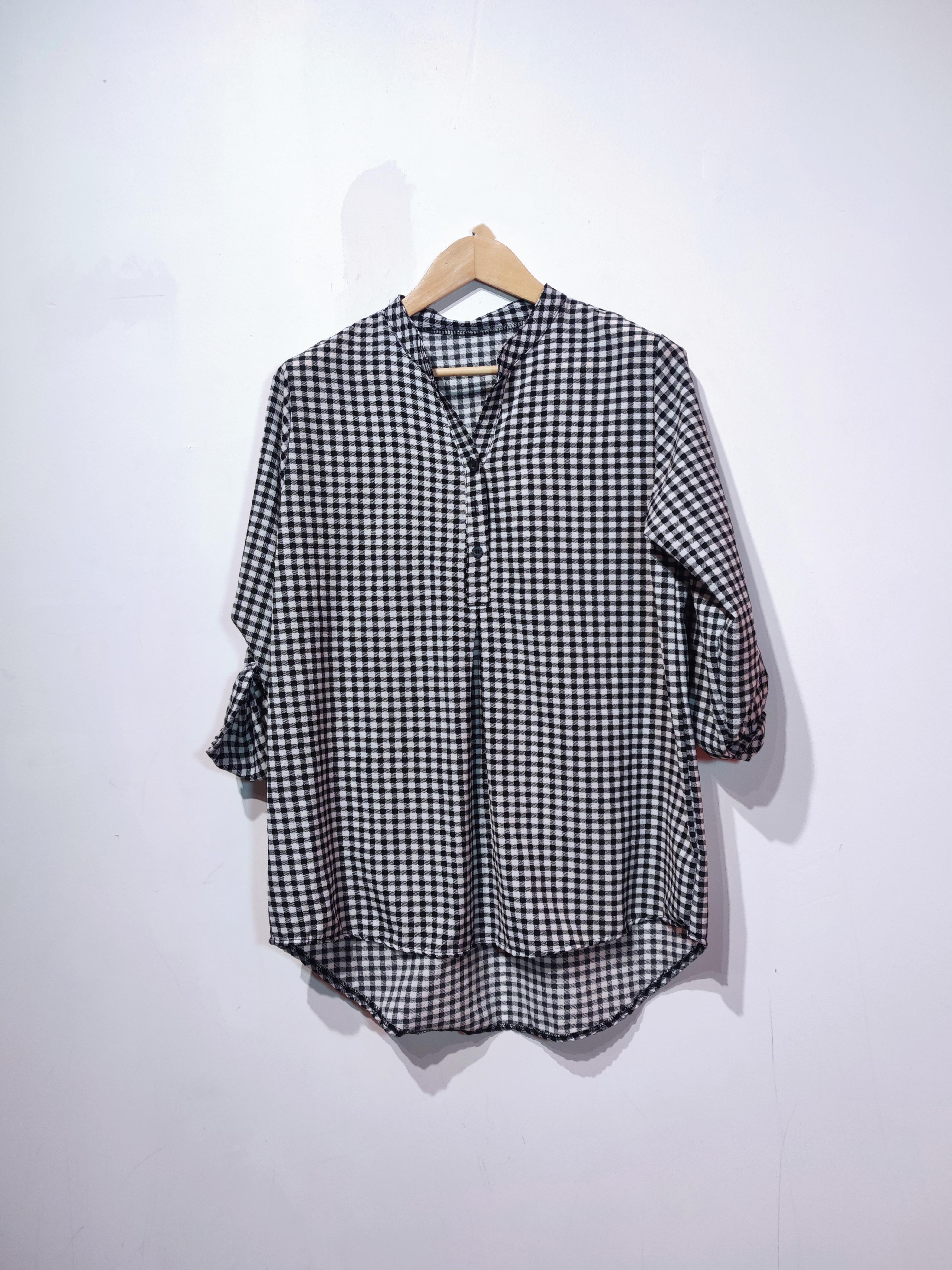 Camisas Mujer Black POMELO PARIS LINA CHECKED SHIRTS #c Efashion Paris