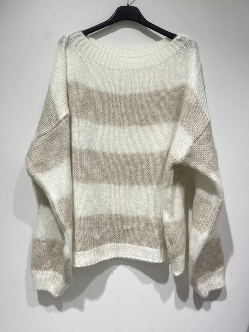 Pulls Femme Beige POMELO PARIS ROMY RAYURE #c Efashion Paris