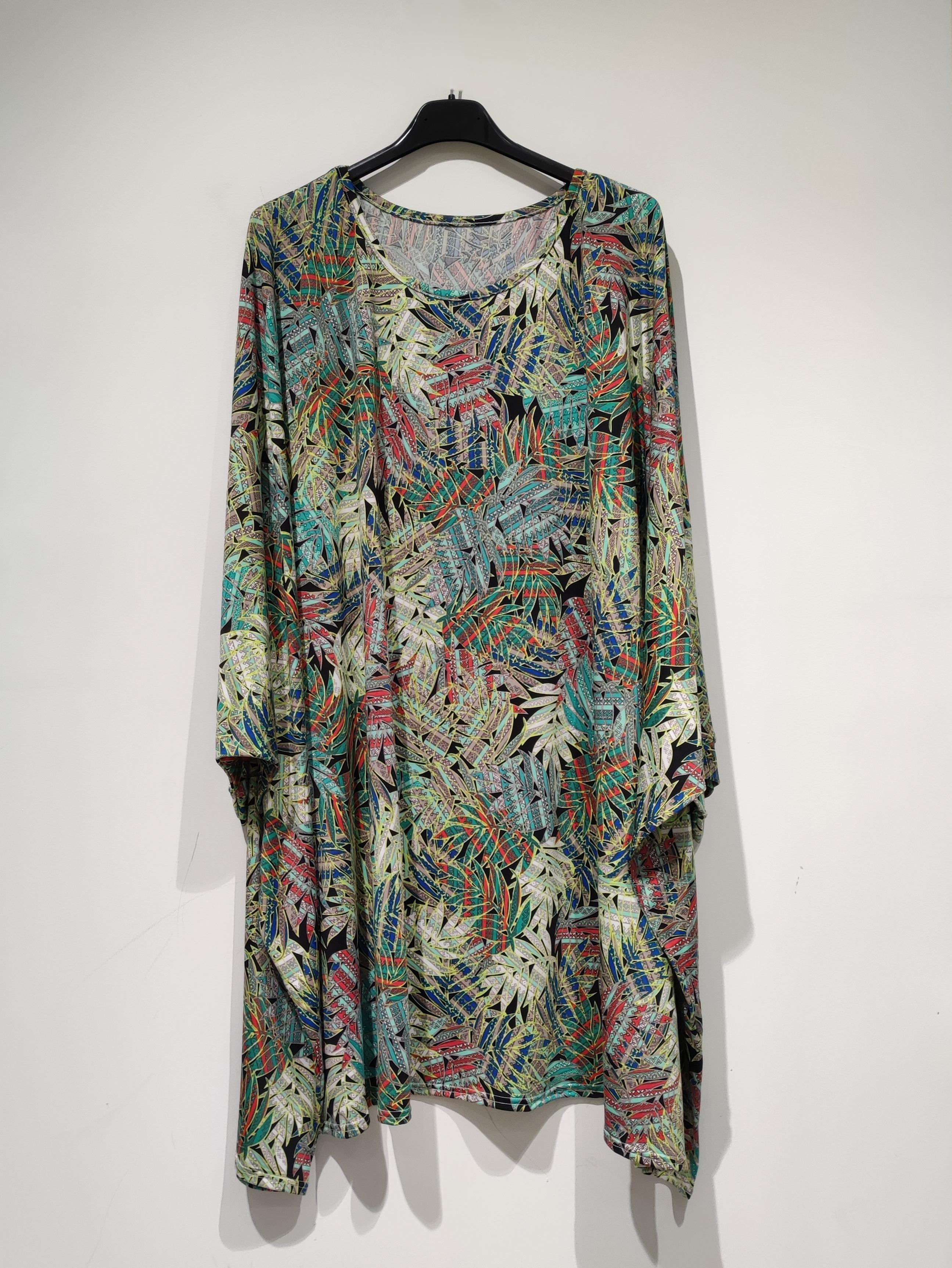 Tuniques Femme Multicolore POMELO PARIS FRIDA GT TUNIQUE FEUILLES PALMIER - COL BATEAU #c Efashion Paris