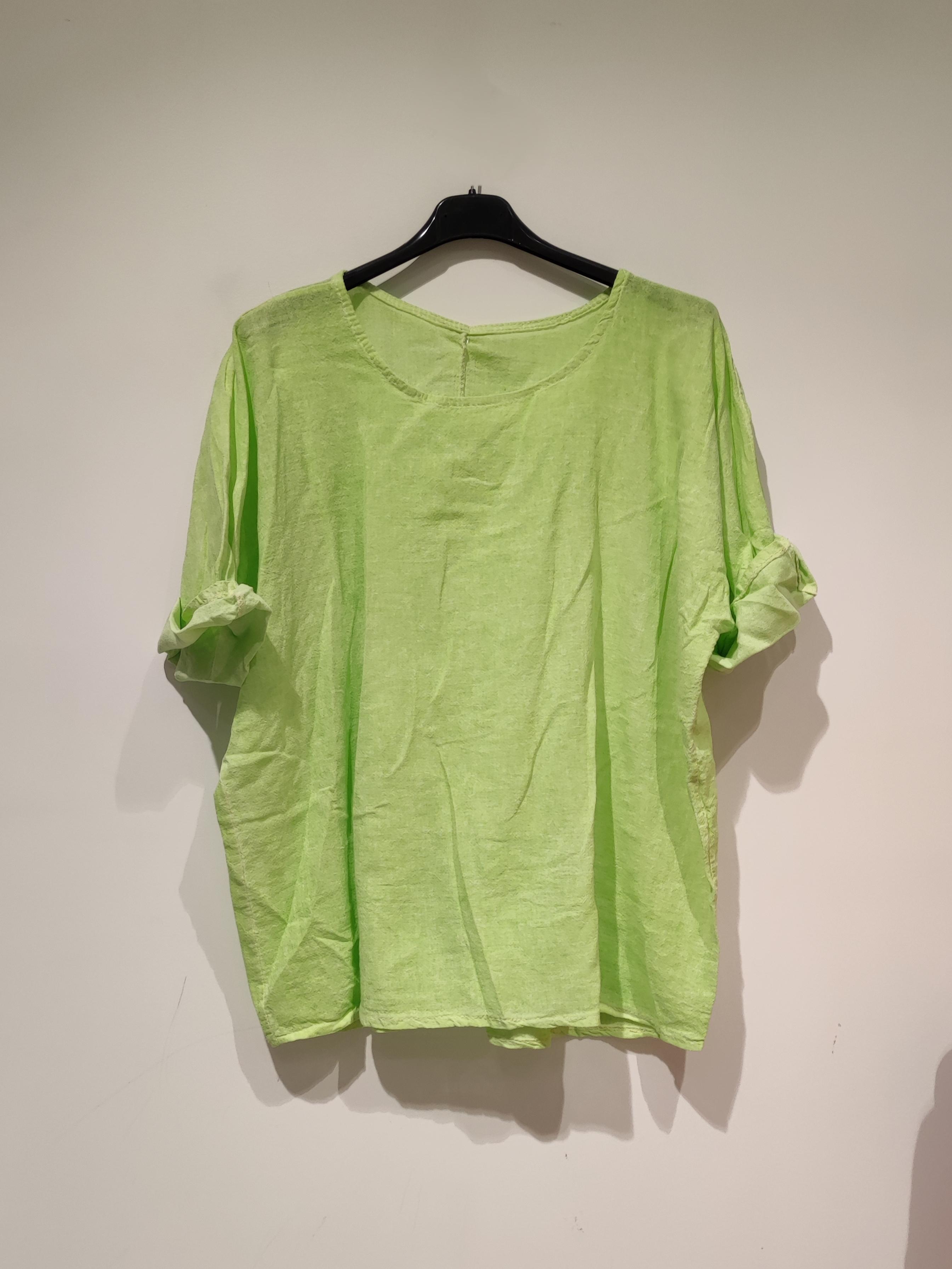 T-shirts Femme Vert pomme POMELO PARIS LINO T-SHIRT  #c Efashion Paris