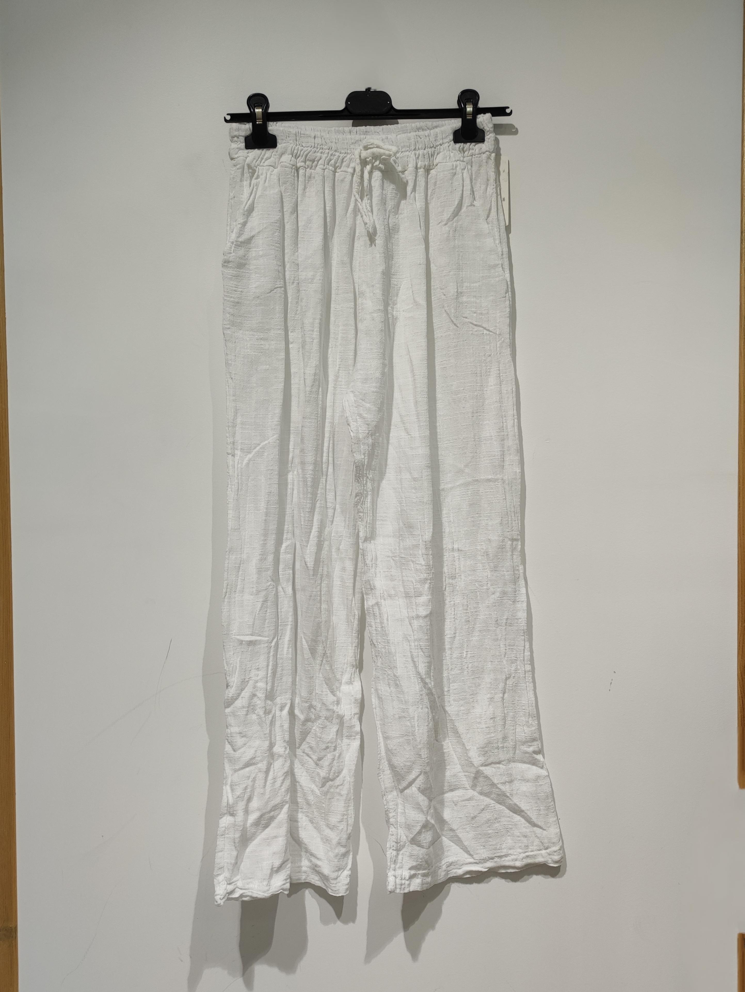 Pantalones Mujer White POMELO PARIS MILA PANTALON COTON EVASÉ #c Efashion Paris