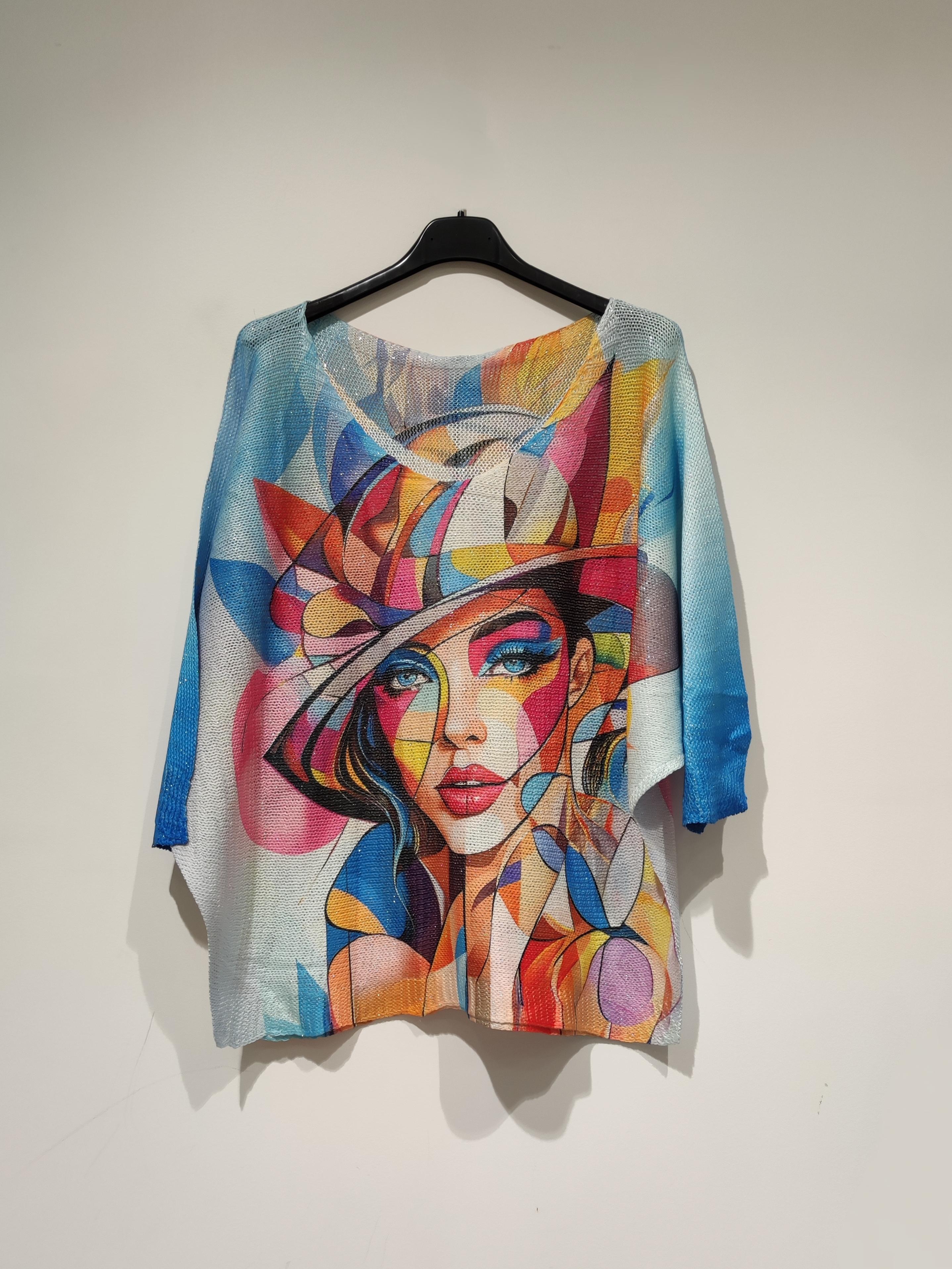 Maglioni Donna Multicolor POMELO PARIS PESS PRINT PE25 FEMME CHAPEAU BRILLANT #c Efashion Paris
