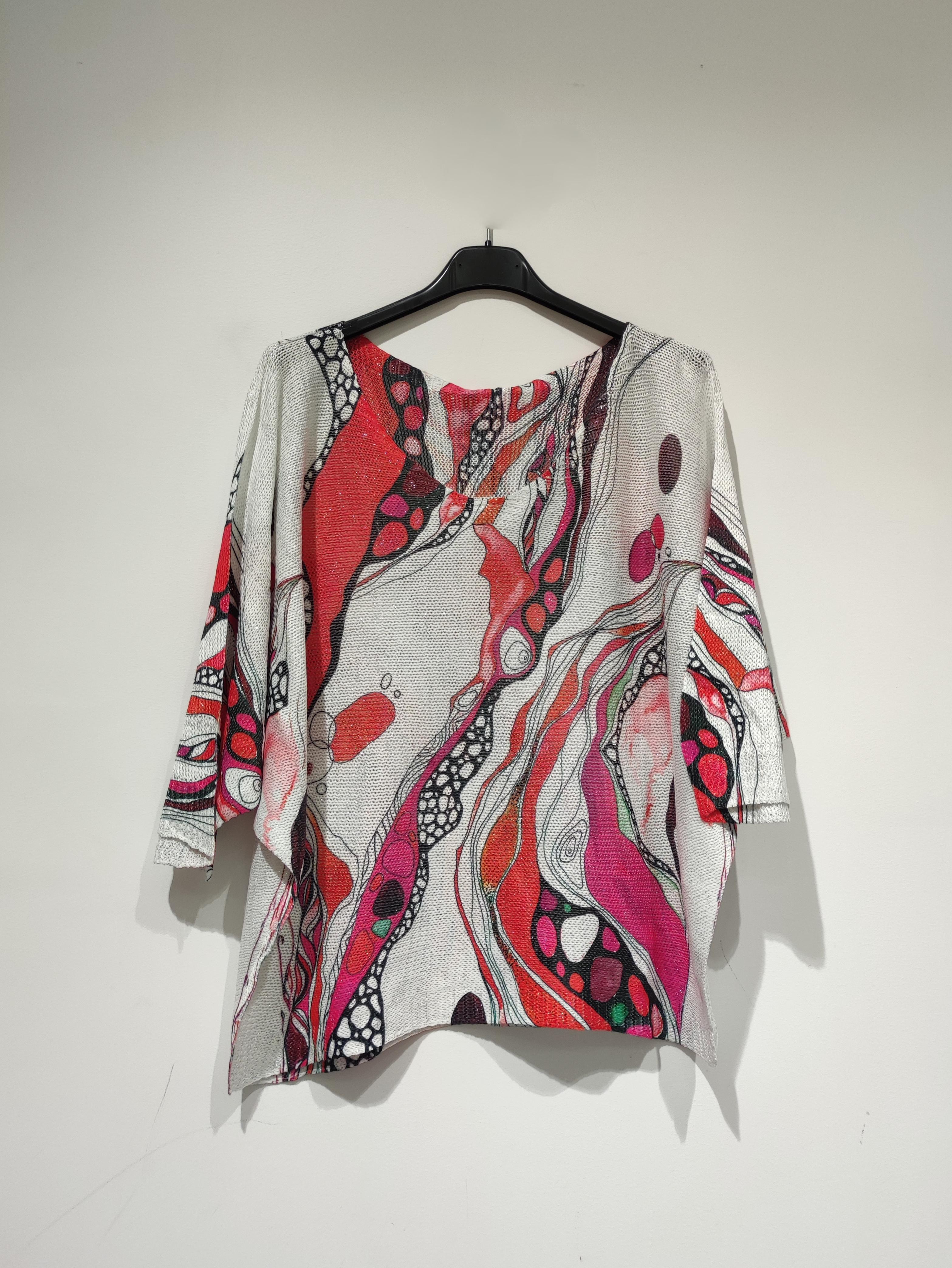 Pulls Femme Multicolore POMELO PARIS YESS PRINT PE25 FUSHIA BRILLANT #c Efashion Paris