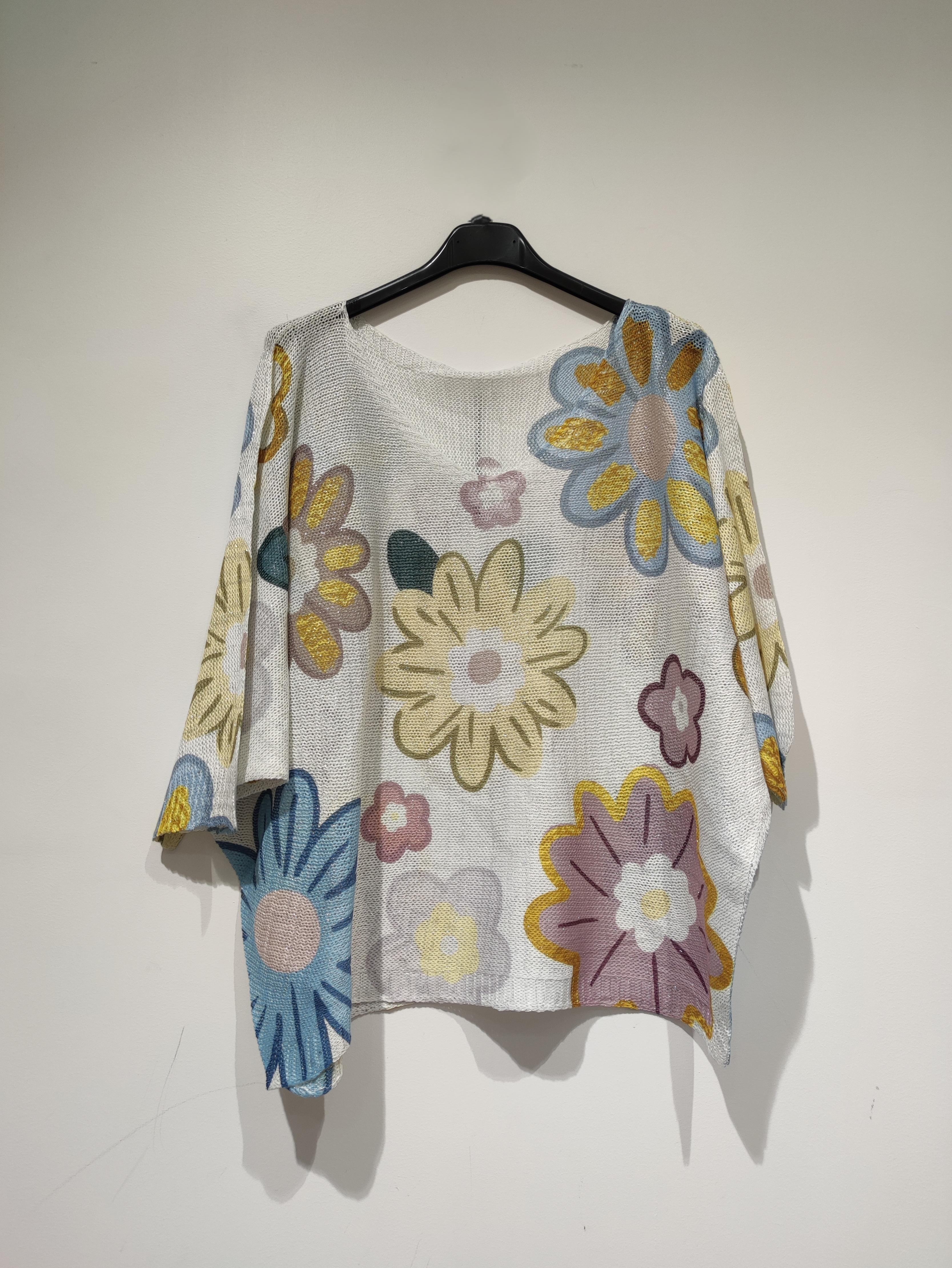 Pulls Femme Multicolore POMELO PARIS YESS PRINT PE25 FLOWERS BRILLANT #c Efashion Paris