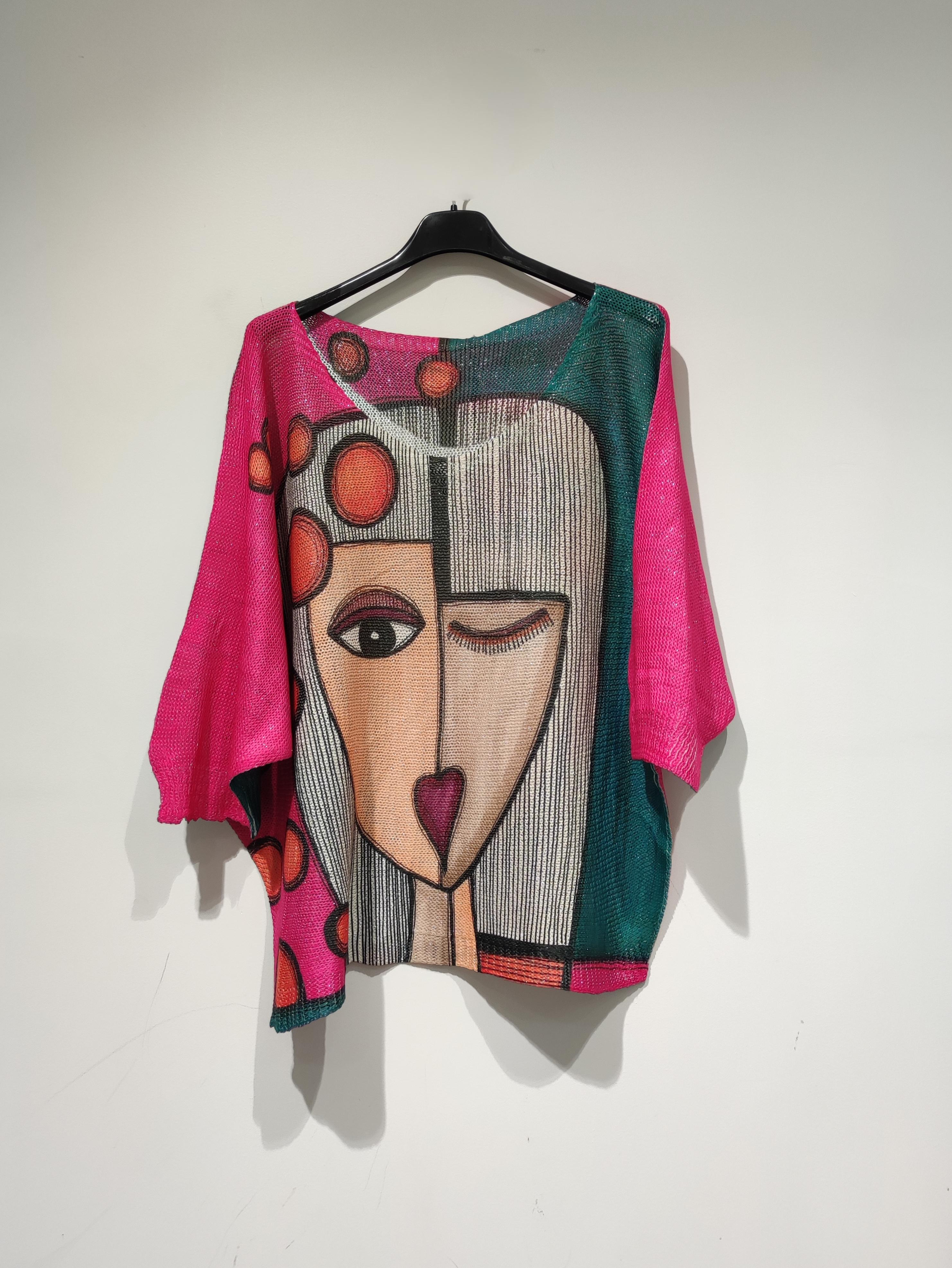 Pulls Femme Multicolore POMELO PARIS YESS PRINT PE25 GIRL WINK BRILLANT  #c Efashion Paris