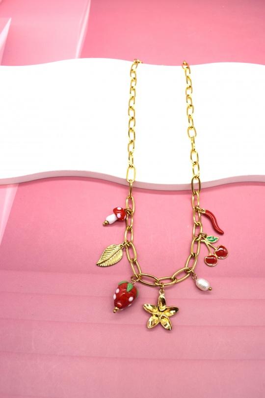 Necklaces Accessories Gold Rouge Bonbons COJ459316R Efashion Paris