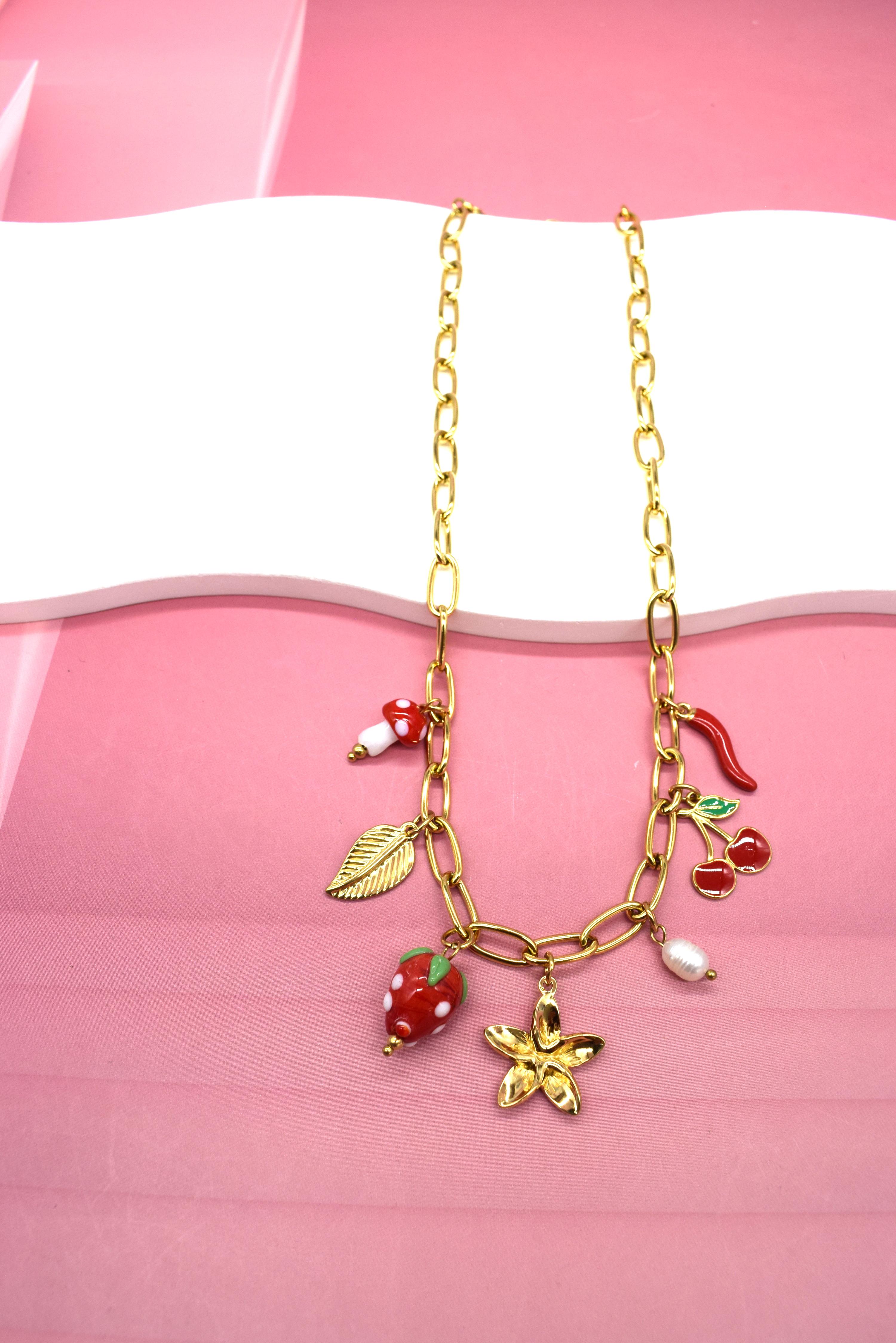 Necklaces Accessories Gold Rouge Bonbons COJ459316R #c Efashion Paris