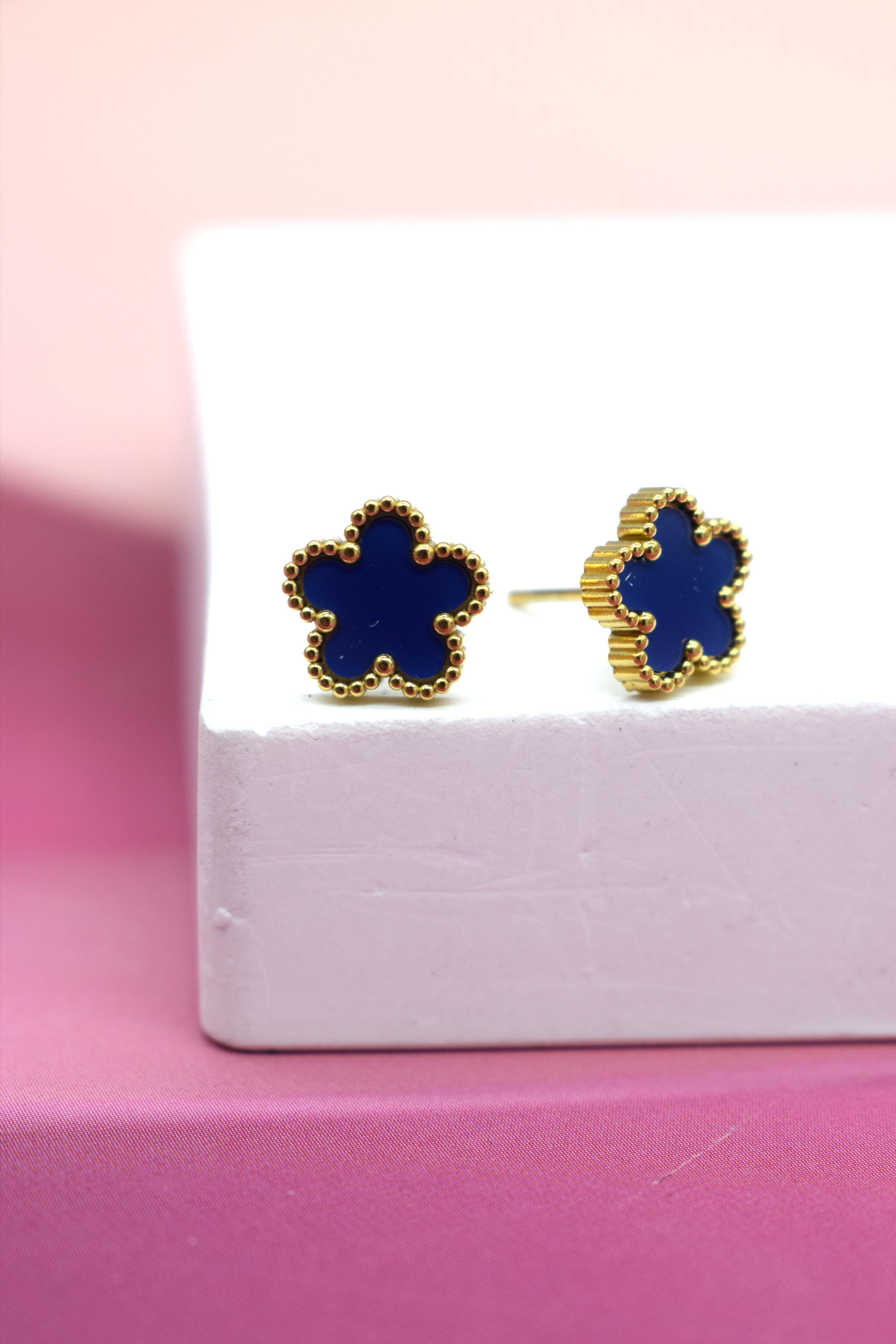 Boucles d'oreilles Accessoires Bleu roi Rouge Bonbons BOB604090(9MM) #c Efashion Paris