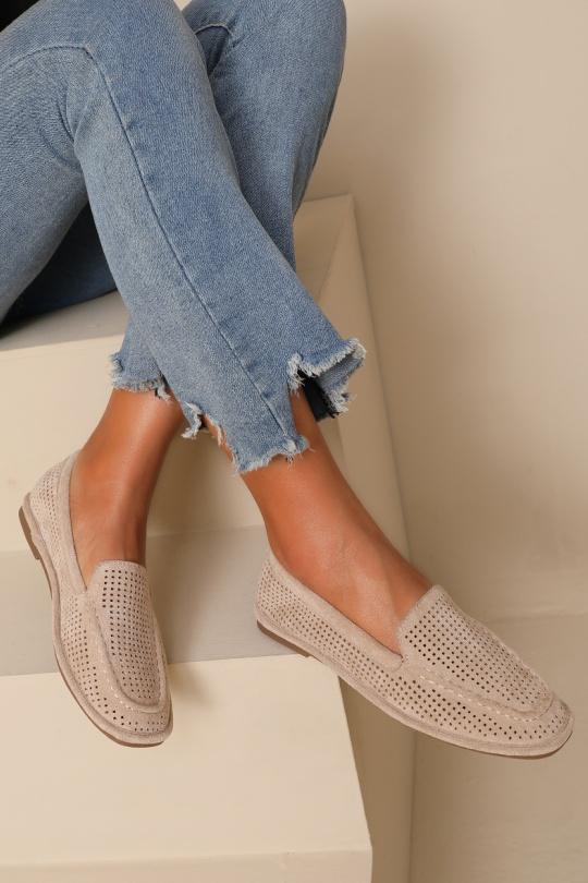 Loafers Shoes Taupe WS Shoes MO-10 Efashion Paris