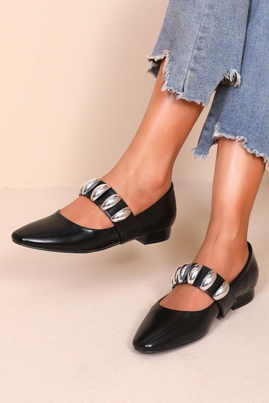 Ballerines Chaussures Noir WS Shoes H8-1038E Efashion Paris