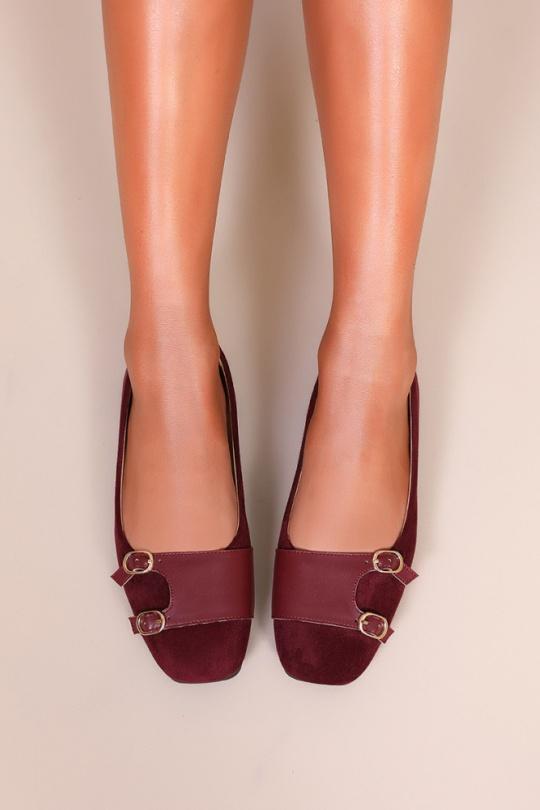 Ballerine Scarpe Burgundy WS Shoes H8-969 Efashion Paris