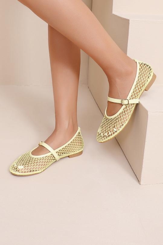 Ballerines Chaussures Jaune clair WS Shoes (Joia) CQ-677 Efashion Paris