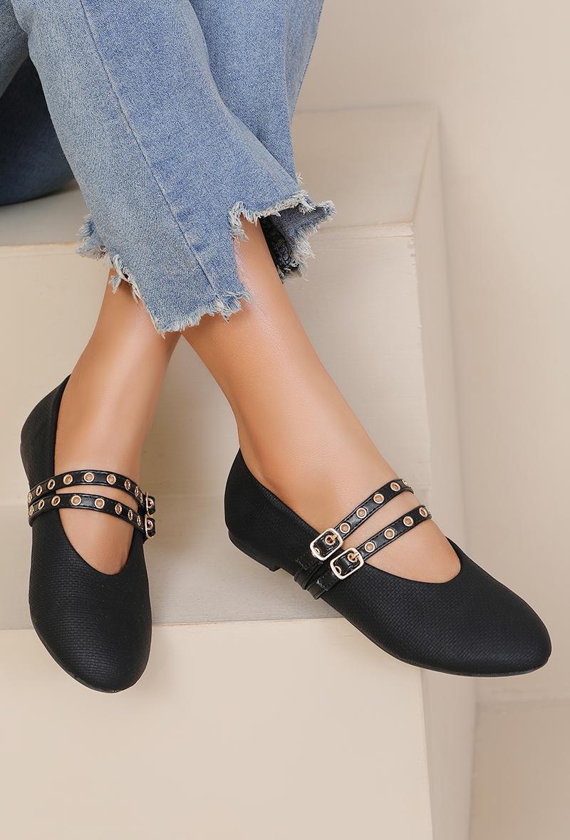Bailarinas Zapatos Black WS Shoes BF-64 #c Efashion Paris