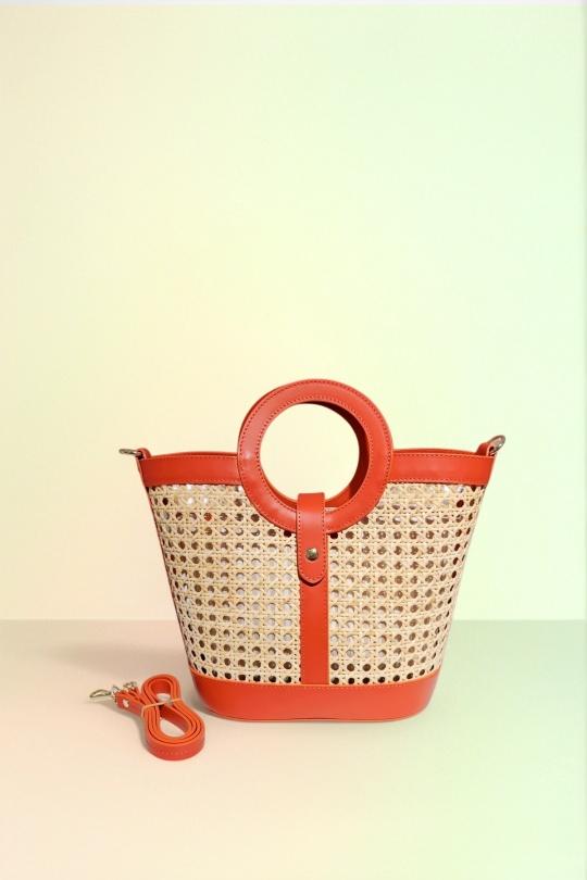 Sacs à main Maroquinerie Orange foncé Première Collection IT0574 Efashion Paris