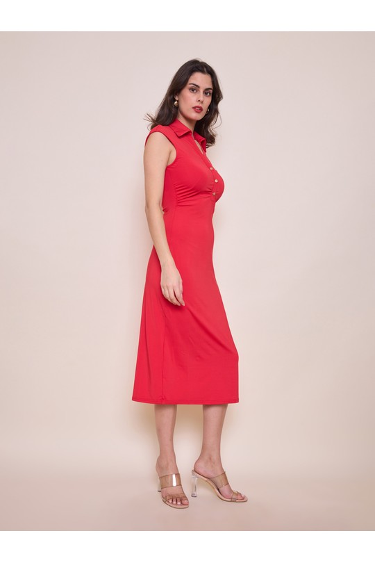 Robes mi-longues Femme Rouge BY SWAN 10186 Efashion Paris