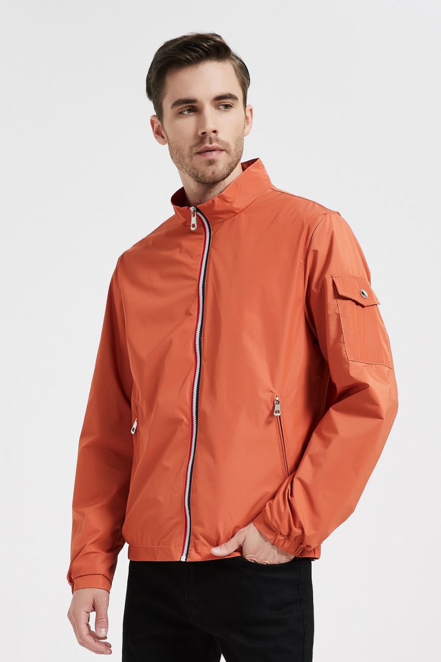 Blouson Homme Orange KYMAXX 5105-46-KYMAXX #c Efashion Paris