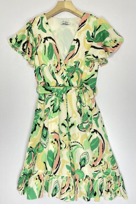 Short dresses Women Green LILIEROSE 12077 Efashion Paris