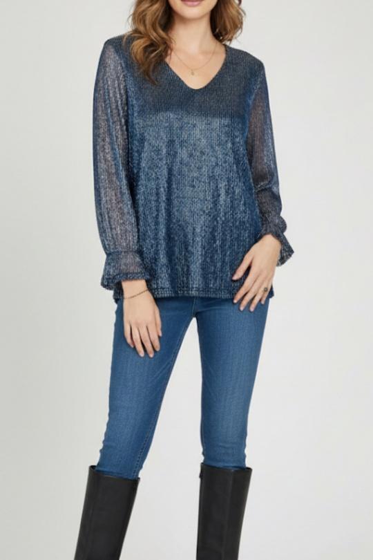 Top Donna Blue LILIEROSE 13562 Efashion Paris