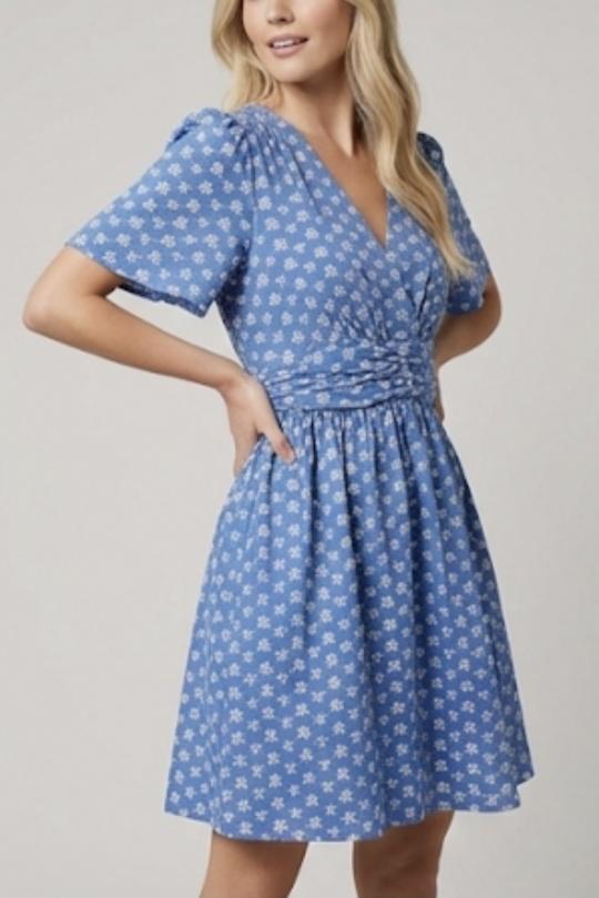 Robes courtes Femme Bleu LILIEROSE 16534 Efashion Paris