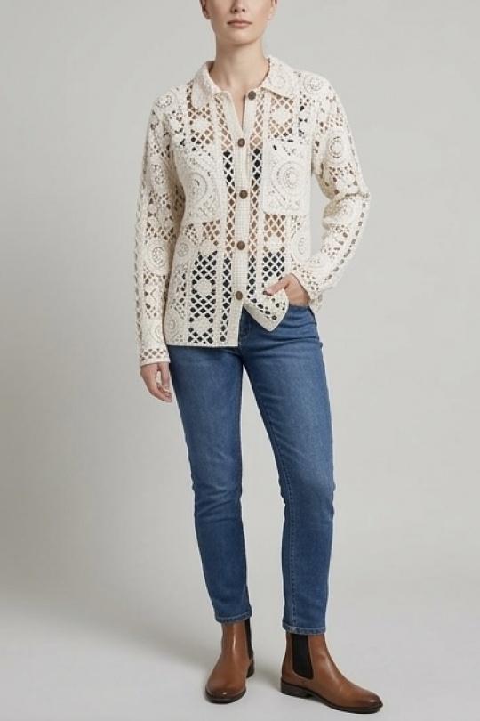 Cardigans Women Beige LILIEROSE 273 Efashion Paris