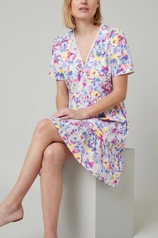 Robes courtes Femme Bleu LILIEROSE 12057 Efashion Paris