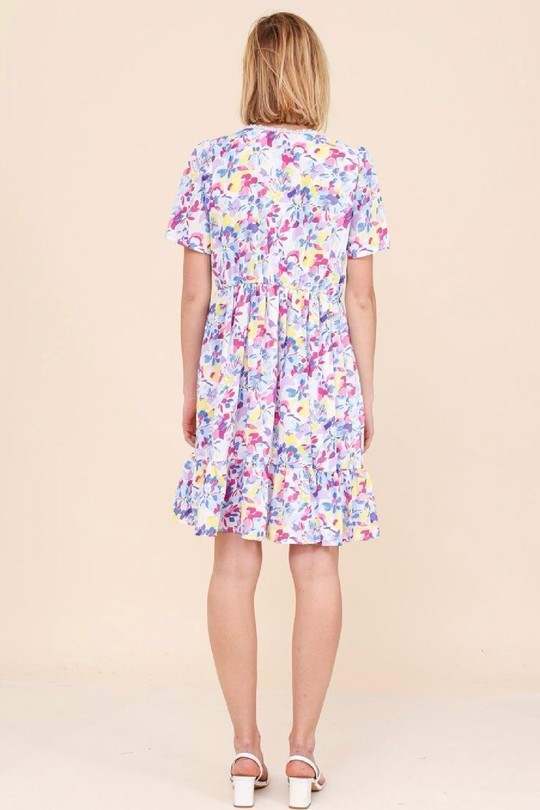 Robes courtes Femme Bleu LILIEROSE 12057 Efashion Paris