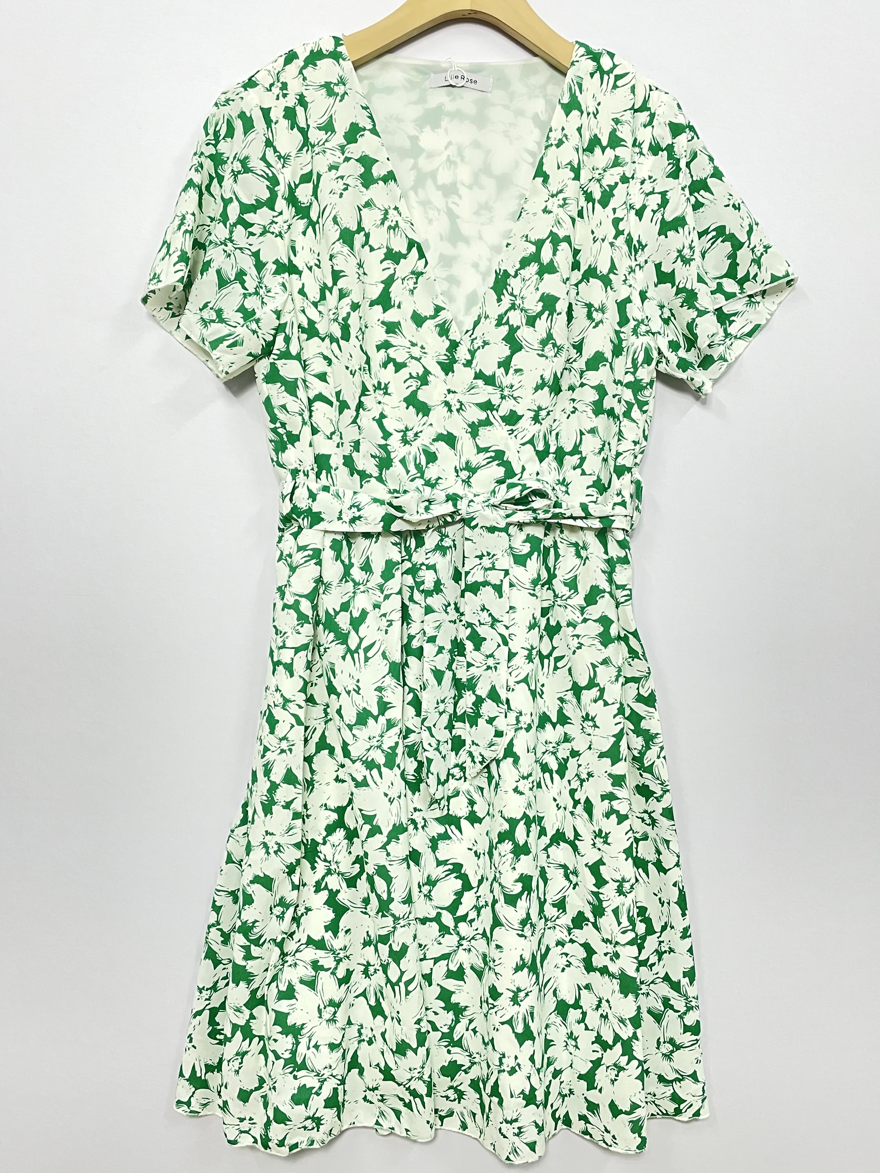 Robes courtes Femme Vert LILIEROSE 10856-1 #c Efashion Paris