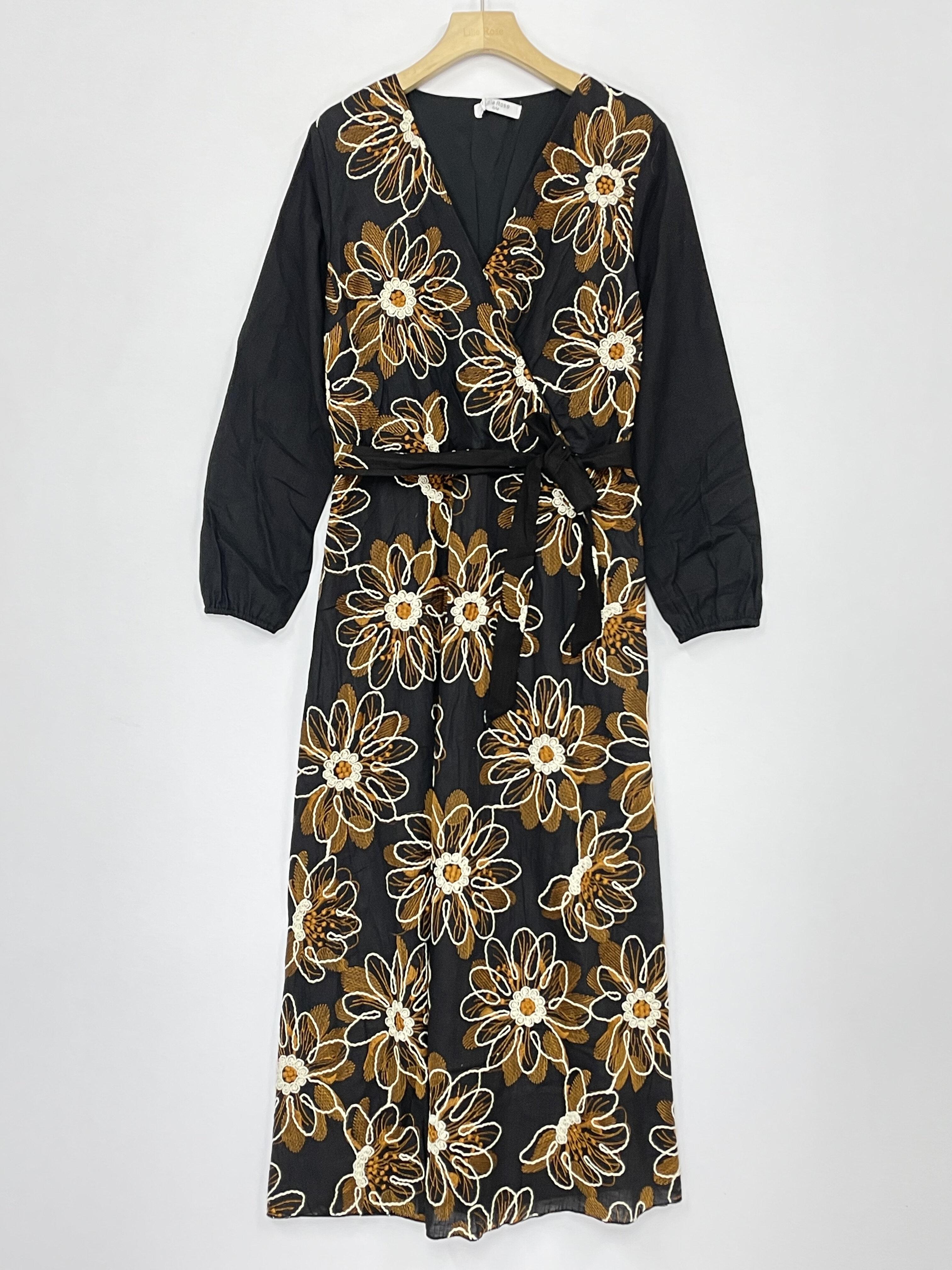 Robes longues Femme Noir LILIEROSE 16425 #c Efashion Paris