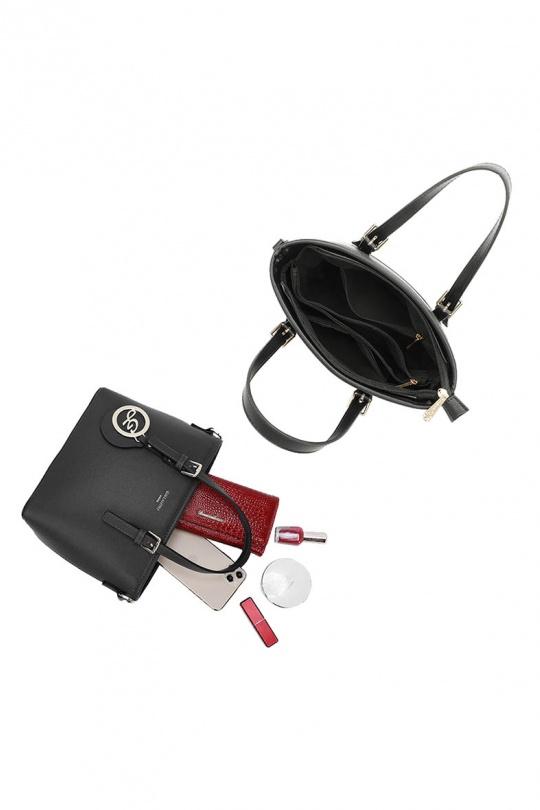 Handbags Bags Black GALLANTRY - CHIC AMINI M-9426 Efashion Paris