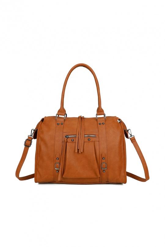 Cabas Maroquinerie Café GALLANTRY - CHIC AMINI R-1979-3 Efashion Paris