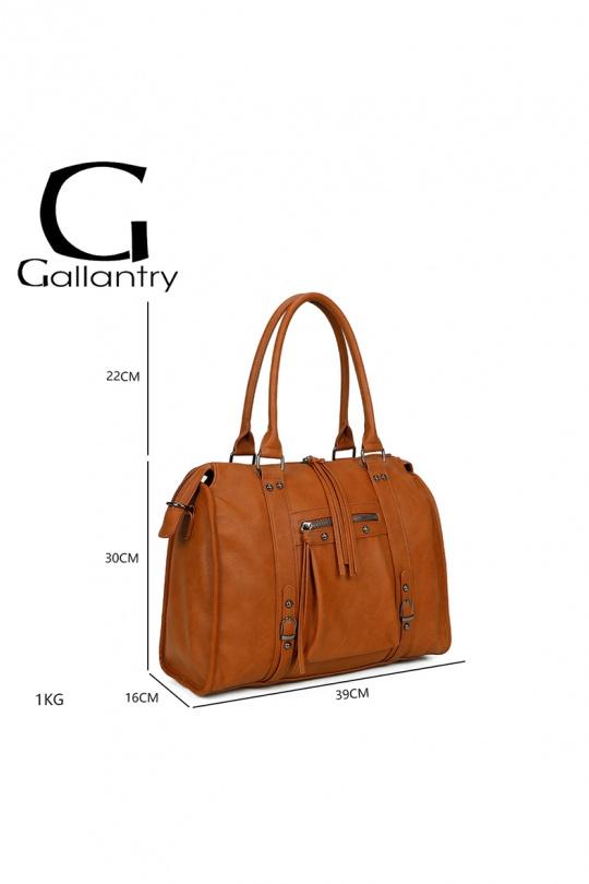 Cabas Maroquinerie Café GALLANTRY - CHIC AMINI R-1979-3 Efashion Paris