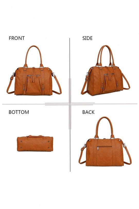 Cabas Maroquinerie Café GALLANTRY - CHIC AMINI R-1979-3 Efashion Paris