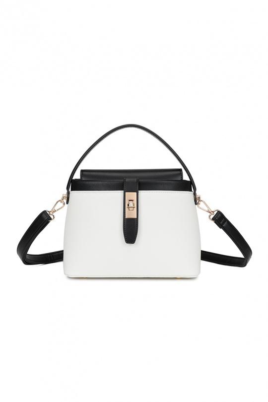 Handbags Bags White/black GALLANTRY - CHIC AMINI R-1982 Efashion Paris