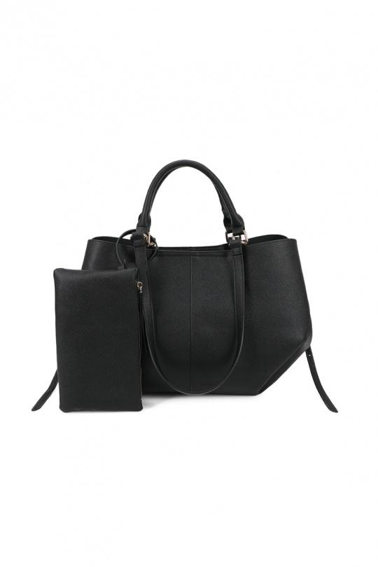 Cabas Maroquinerie Noir GALLANTRY - CHIC AMINI R-1996 Efashion Paris